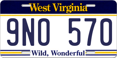 WV license plate 9NO570