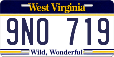WV license plate 9NO719