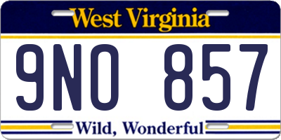 WV license plate 9NO857
