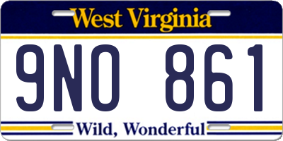 WV license plate 9NO861