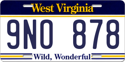 WV license plate 9NO878