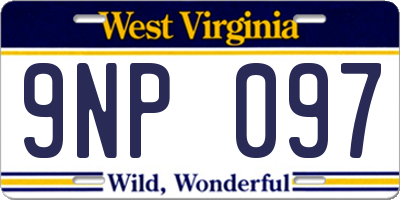 WV license plate 9NP097