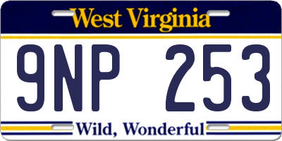 WV license plate 9NP253