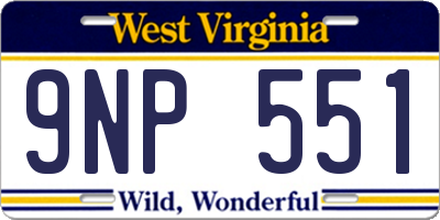 WV license plate 9NP551