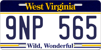 WV license plate 9NP565