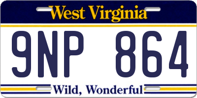 WV license plate 9NP864