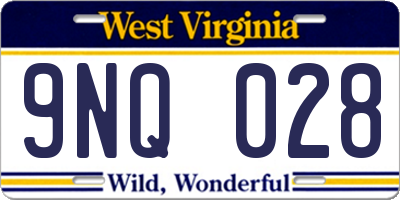 WV license plate 9NQ028