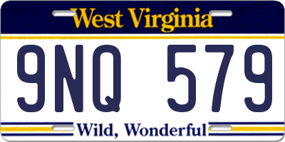 WV license plate 9NQ579