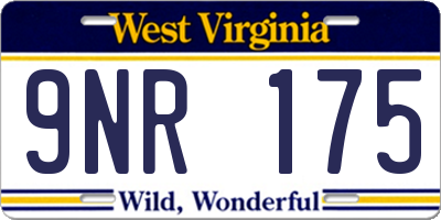 WV license plate 9NR175