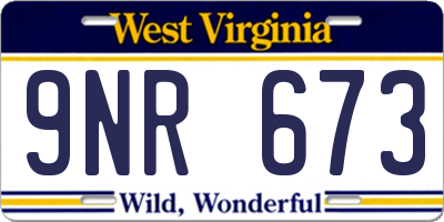 WV license plate 9NR673