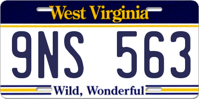 WV license plate 9NS563