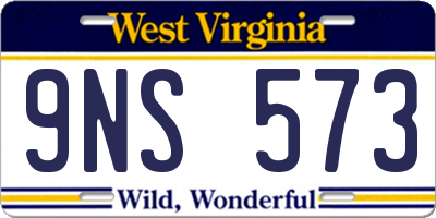 WV license plate 9NS573