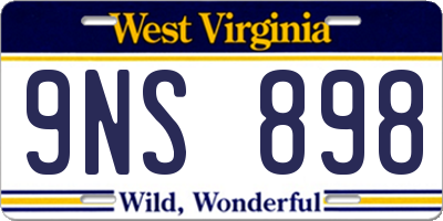 WV license plate 9NS898