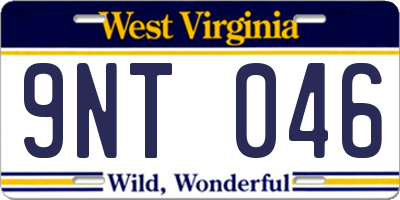 WV license plate 9NT046