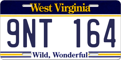 WV license plate 9NT164
