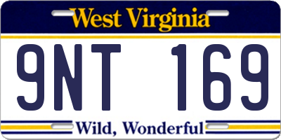 WV license plate 9NT169