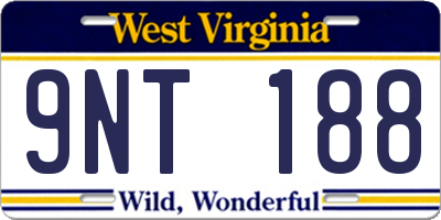 WV license plate 9NT188