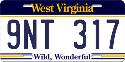 WV license plate 9NT317