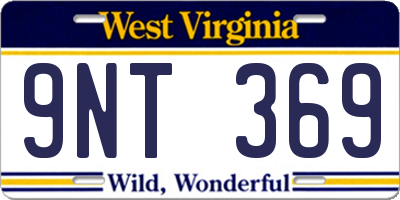 WV license plate 9NT369