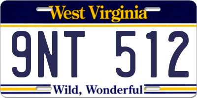 WV license plate 9NT512