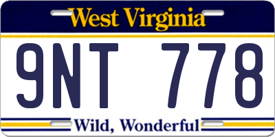 WV license plate 9NT778