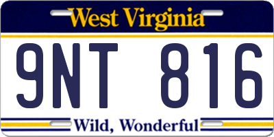 WV license plate 9NT816