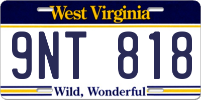 WV license plate 9NT818