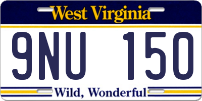 WV license plate 9NU150