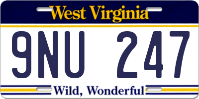 WV license plate 9NU247