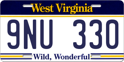 WV license plate 9NU330