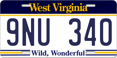 WV license plate 9NU340