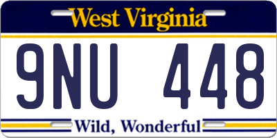WV license plate 9NU448