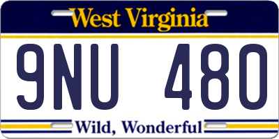 WV license plate 9NU480