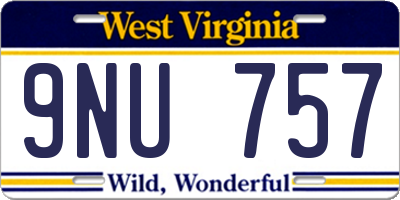 WV license plate 9NU757