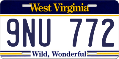 WV license plate 9NU772