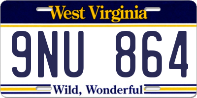 WV license plate 9NU864