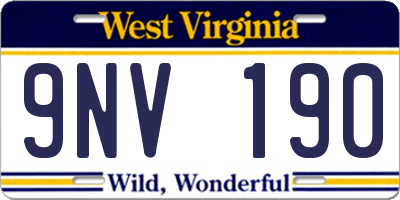 WV license plate 9NV190