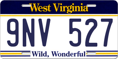 WV license plate 9NV527