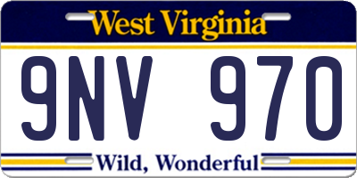 WV license plate 9NV970