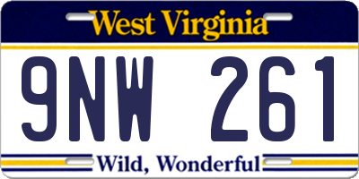 WV license plate 9NW261