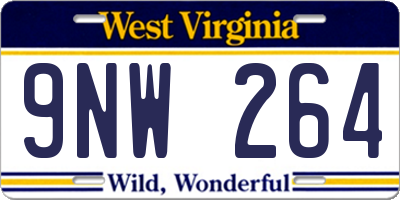 WV license plate 9NW264