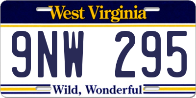 WV license plate 9NW295