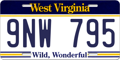 WV license plate 9NW795