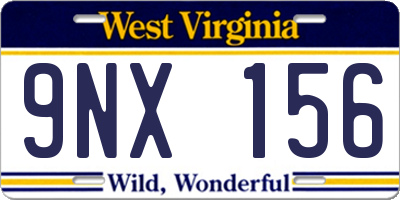 WV license plate 9NX156
