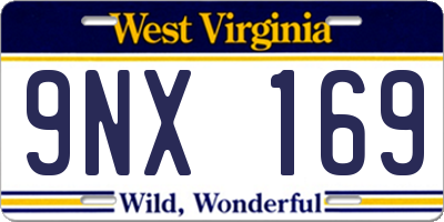 WV license plate 9NX169
