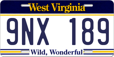 WV license plate 9NX189