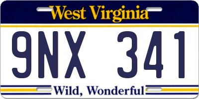WV license plate 9NX341