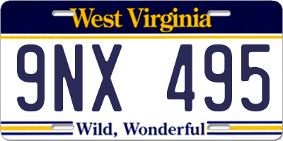 WV license plate 9NX495