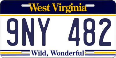 WV license plate 9NY482