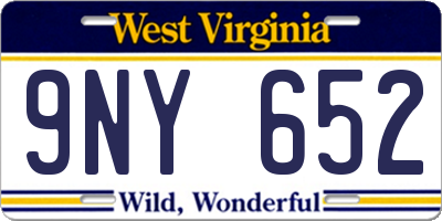 WV license plate 9NY652